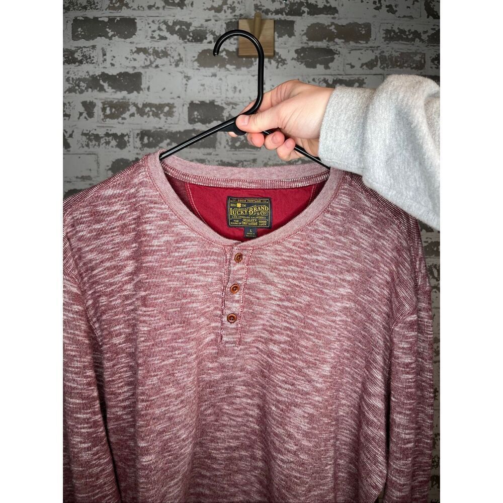 The lucky brand | mens maroon Henley shirt